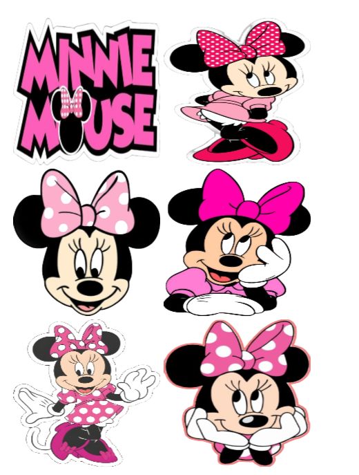 6pcs 3" Minnie Mouse Stickers