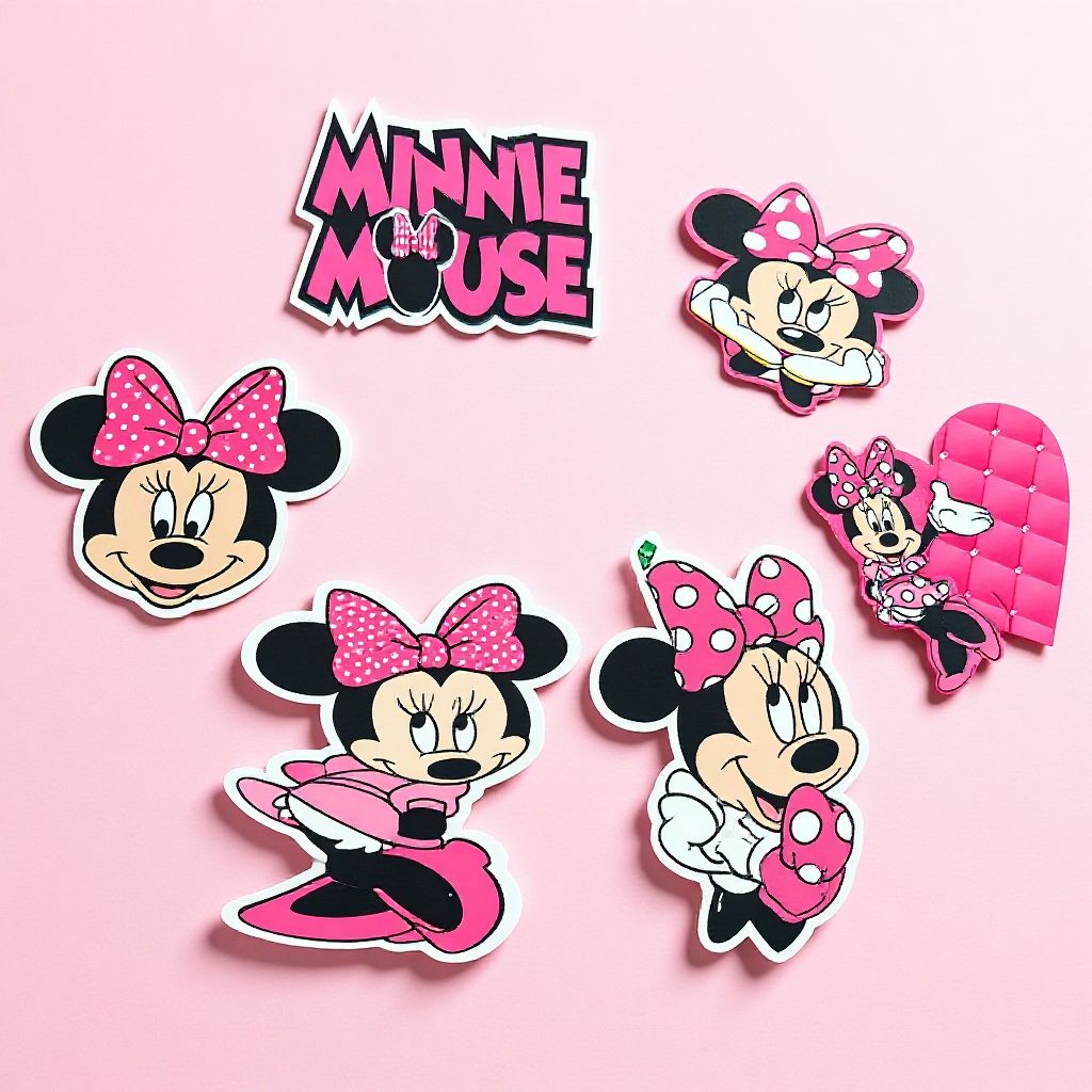 6pcs 3" Minnie Mouse Stickers