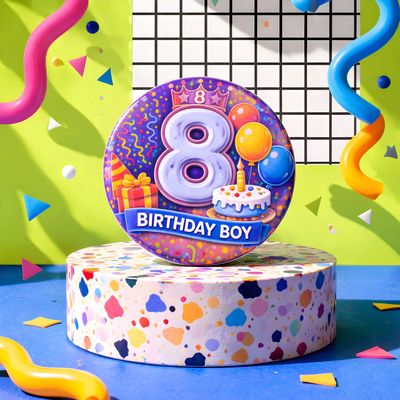 2.25" Age 8 Birthday Boy Badge