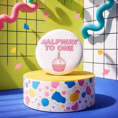 2.25" Halfway to One (Pink) Badge