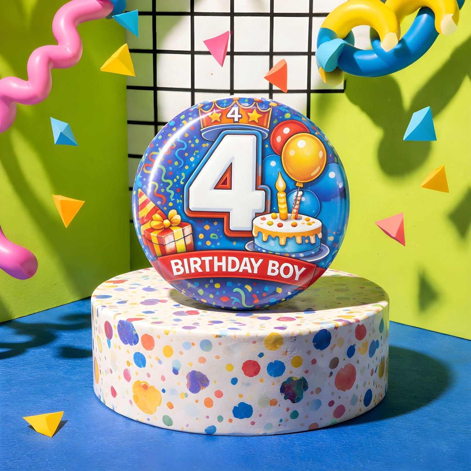 Age 4 Birthday Boy Badge