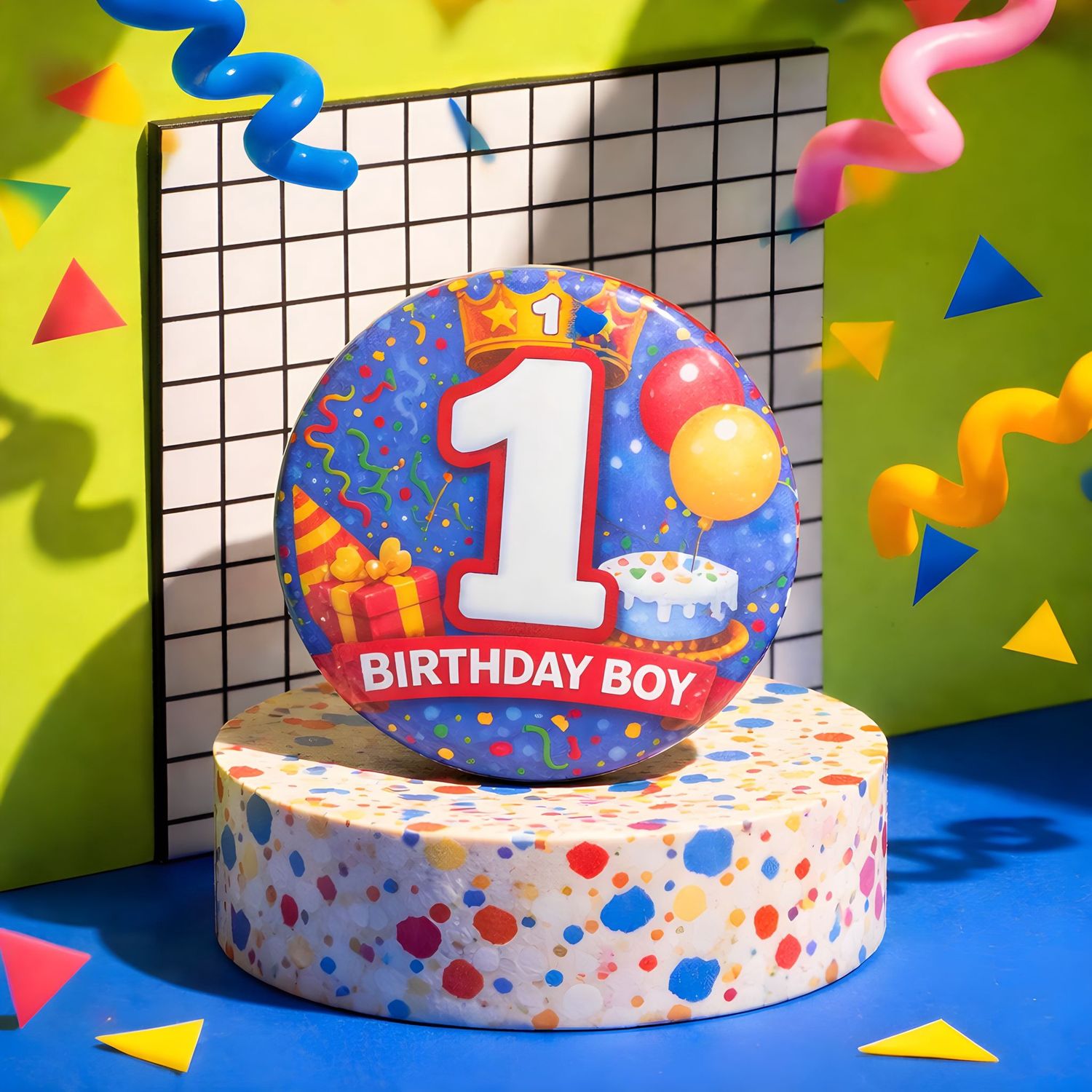 Age 1 Birthday Boy Badge