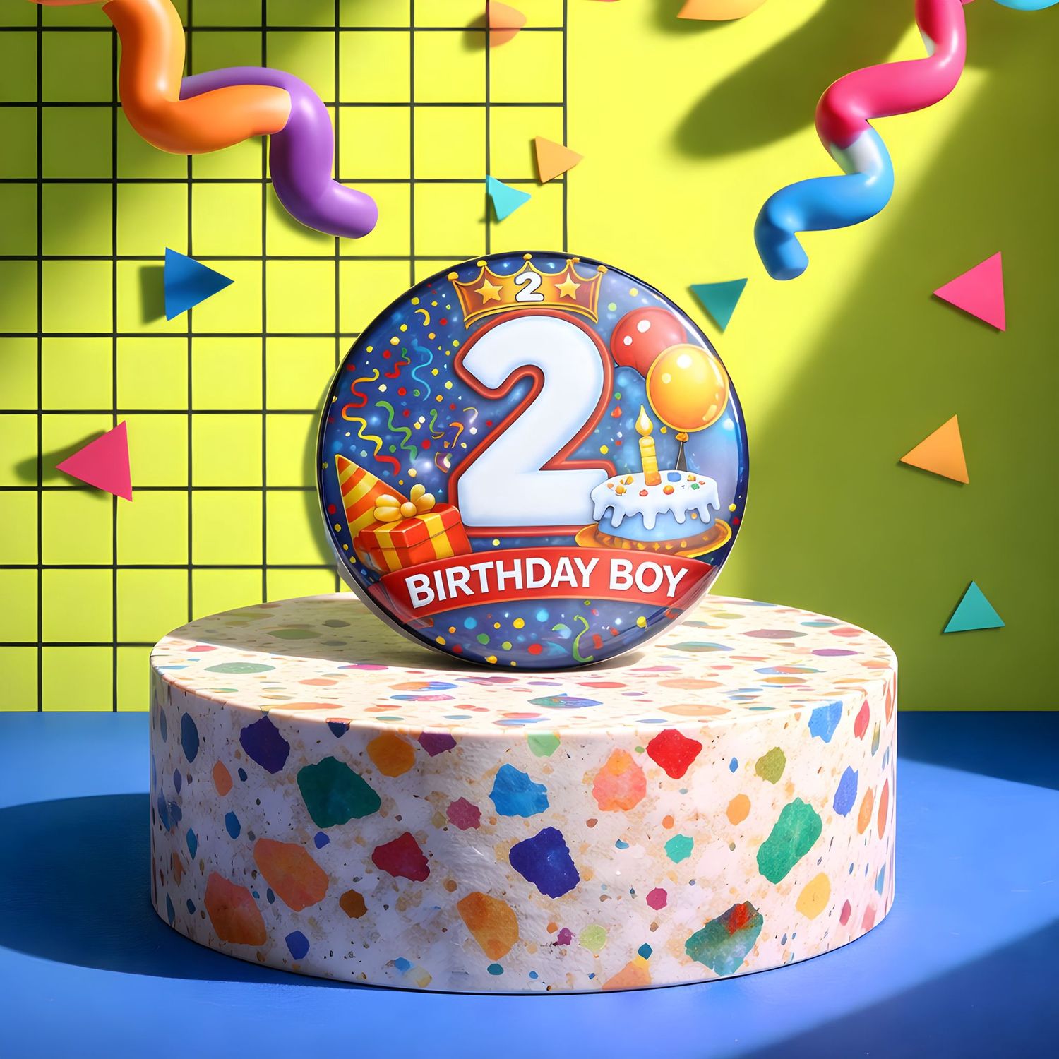 Age 2 Birthday Boy Badge
