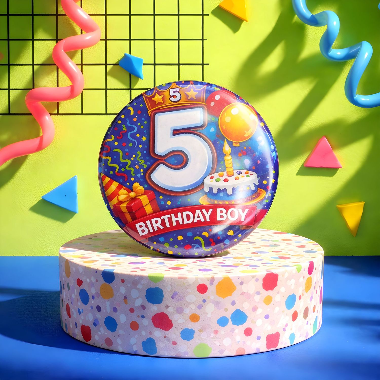 Age 5 Birthday Boy Badge