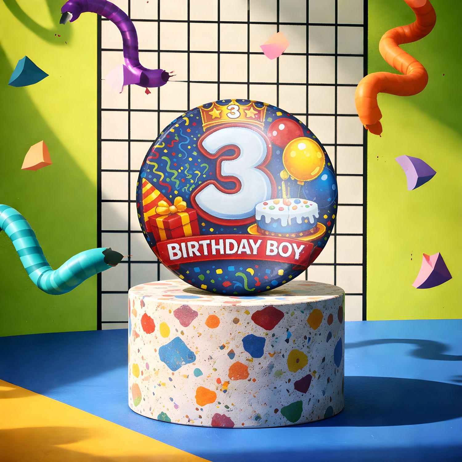 Age 3 Birthday Boy Badge