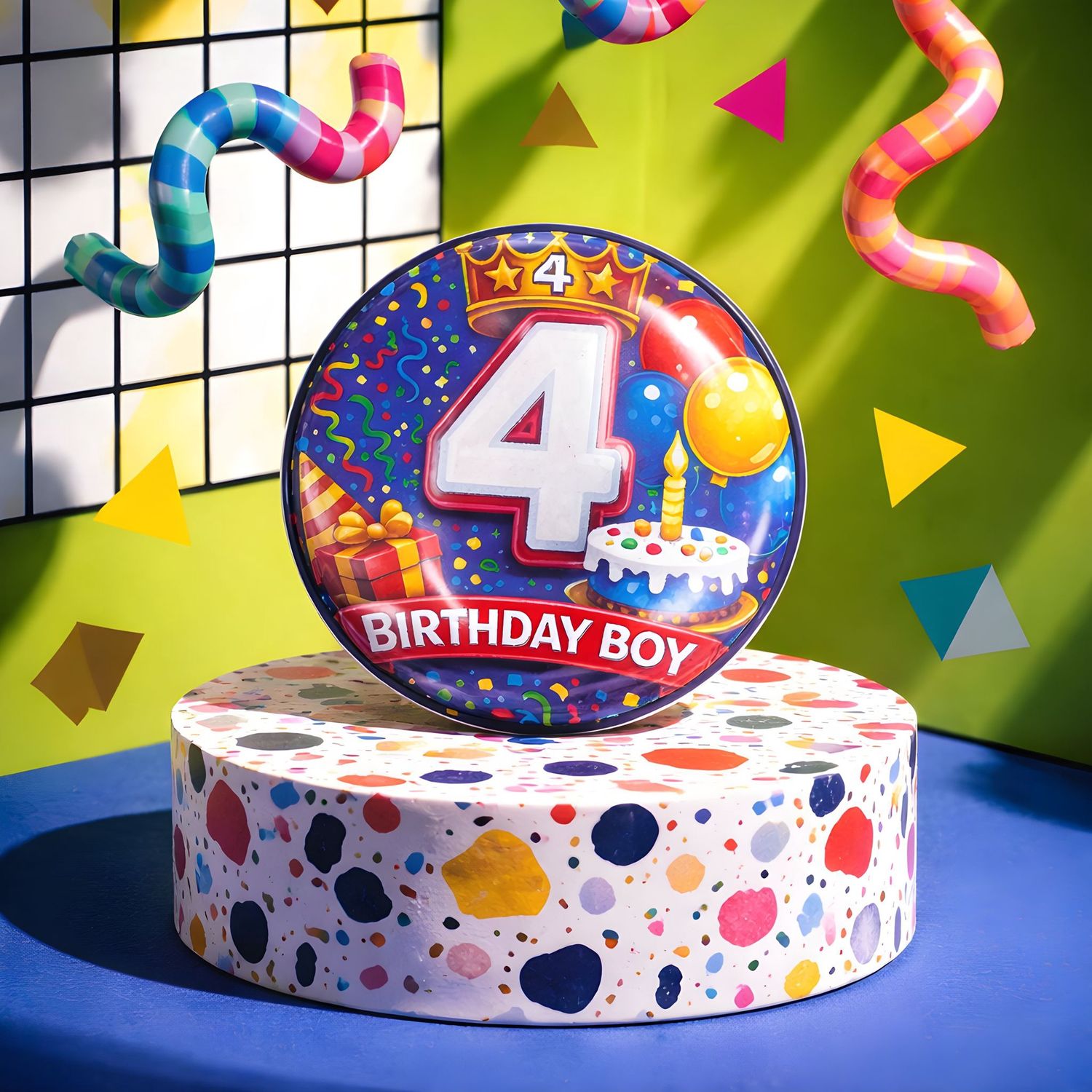 Age 4 Birthday Boy Badge