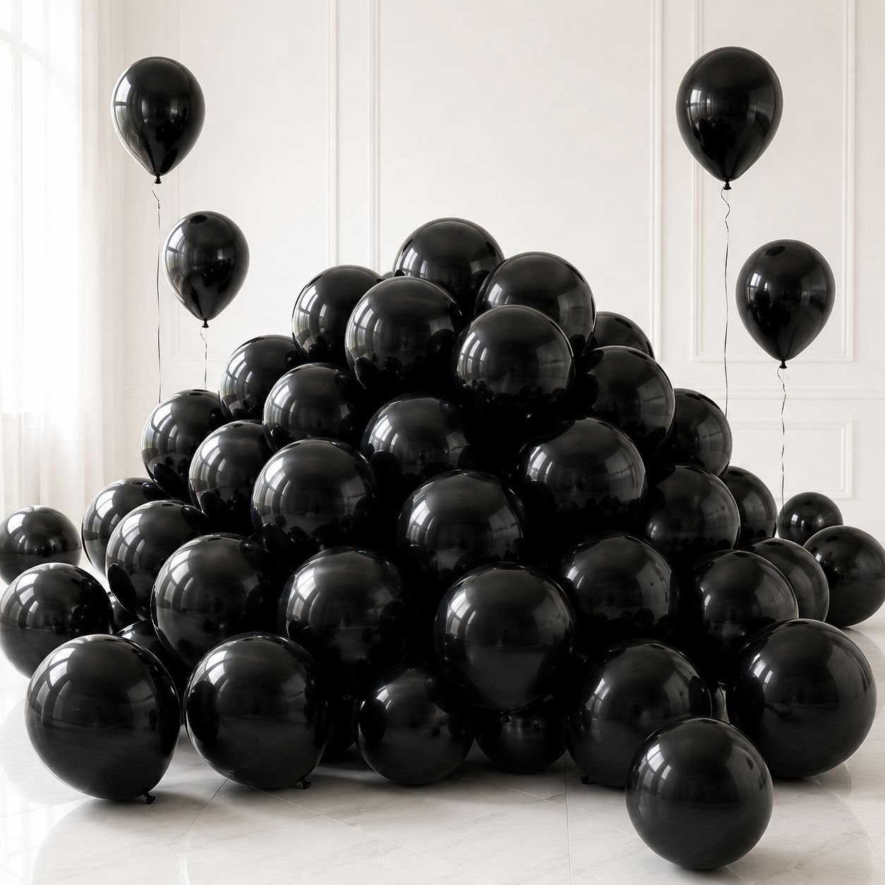 50pcs 12" Black Balloons