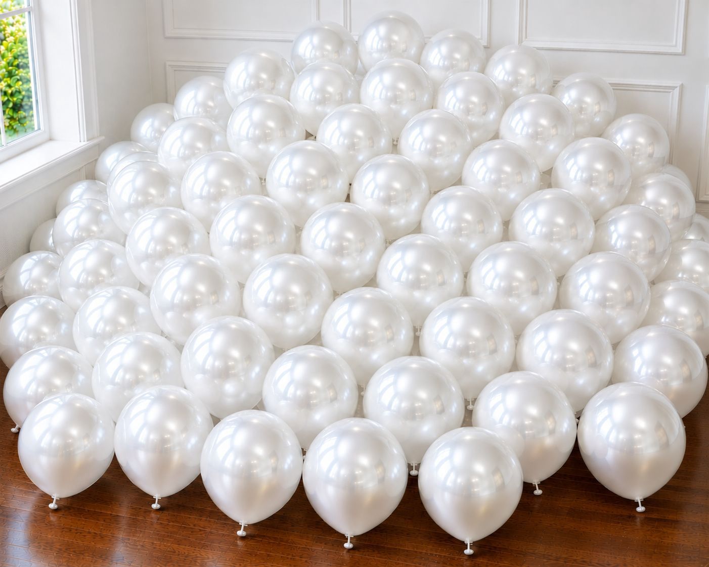 50pcs 12" Pearlized White Latex Balloons