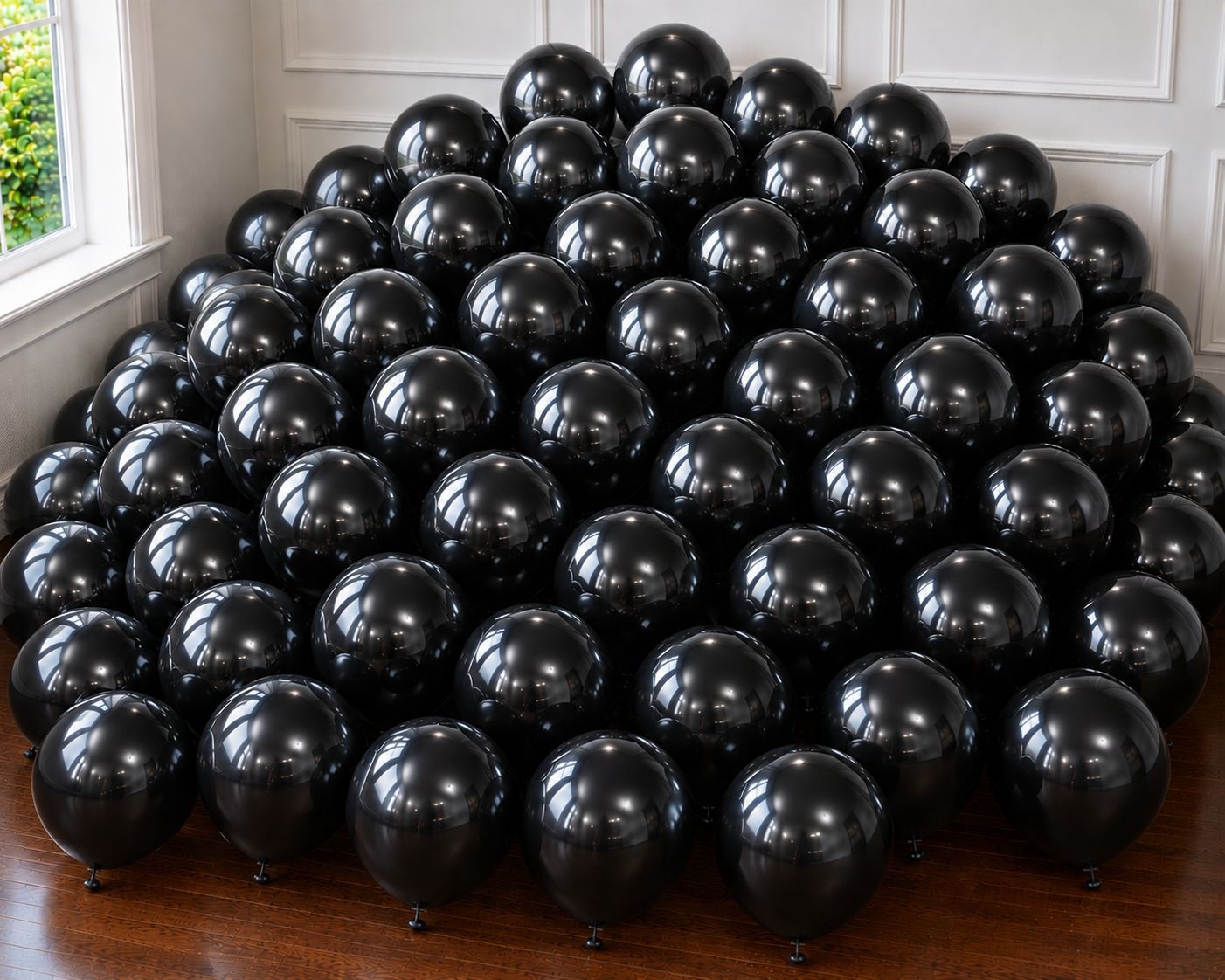 50pcs 12" Pearlized Black Latex Balloons