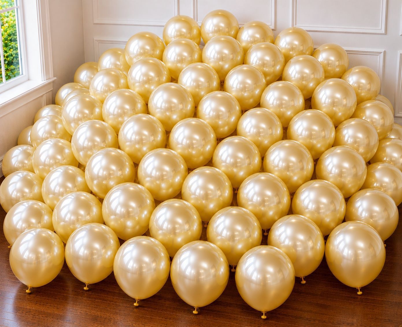 50pcs 12" Pearlized Gold Latex Balloons
