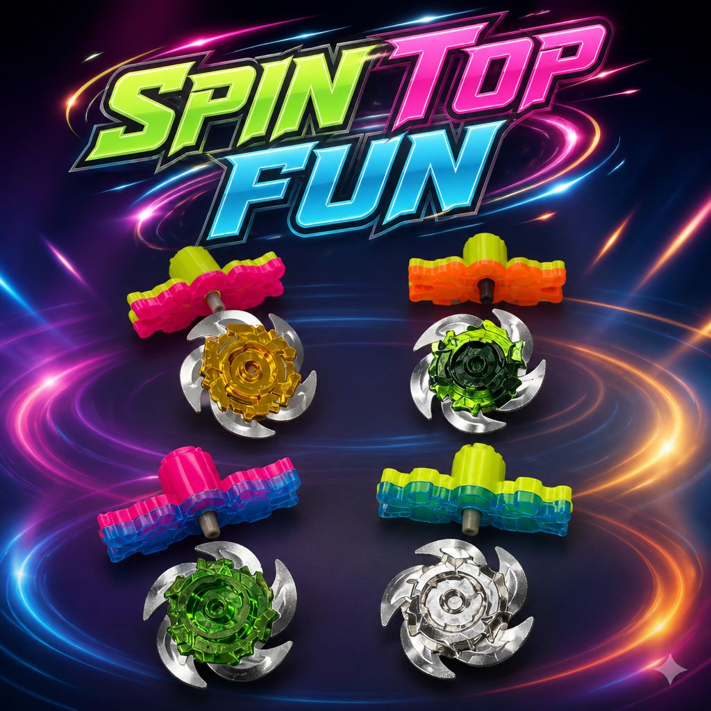 4pcs Plastic Blade Spin Top Favors