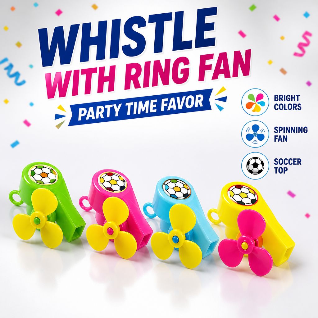 4pcs Whistle with Fan Ring Favors