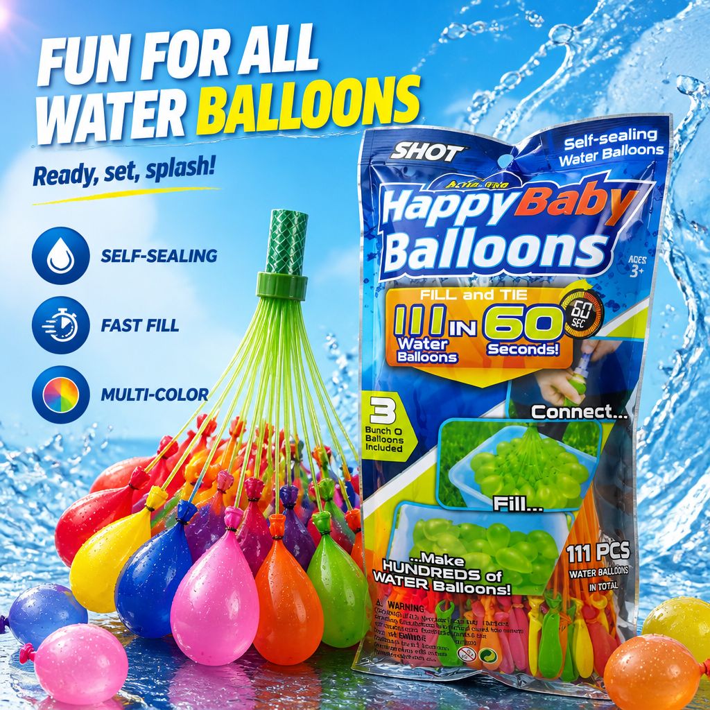 Happy Baby Balloons 111 Balloons in 60 Seconds