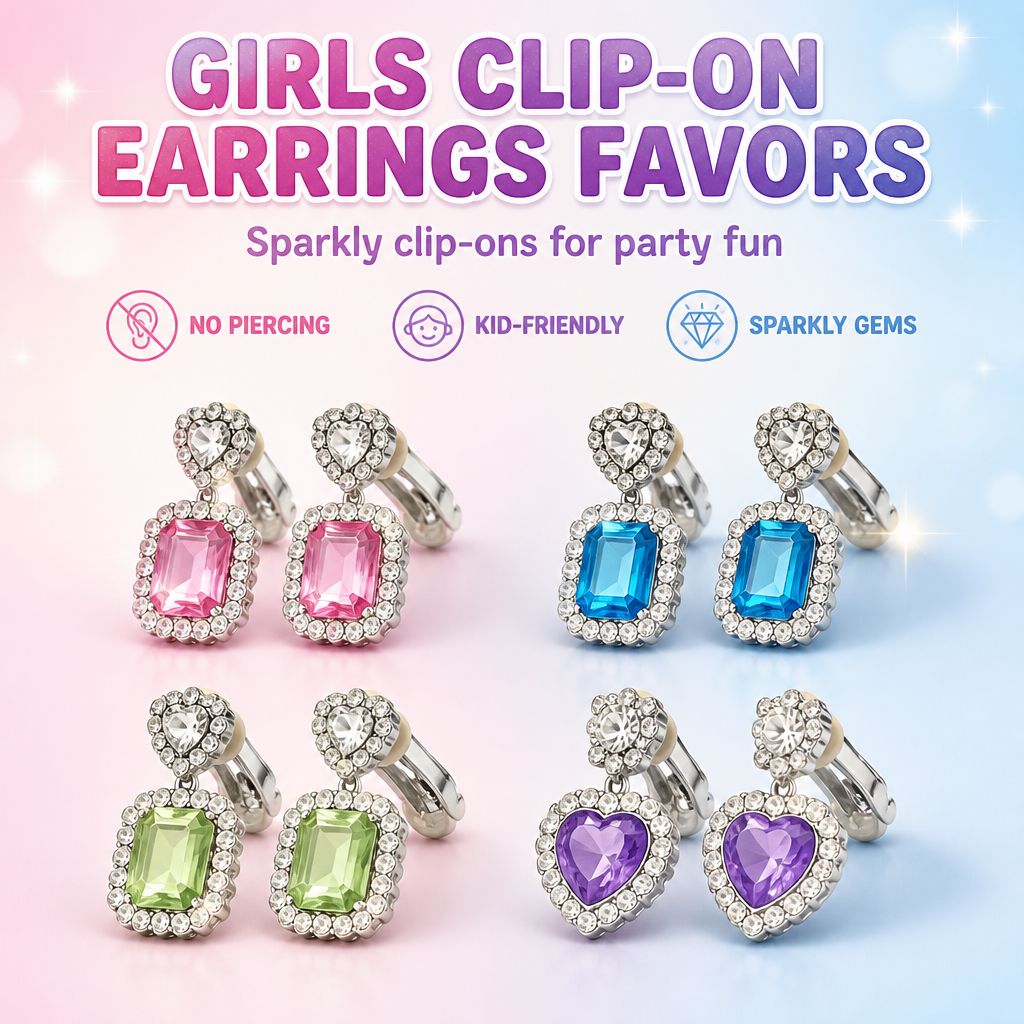 4pcs Clip on Earrings Set Party Favors