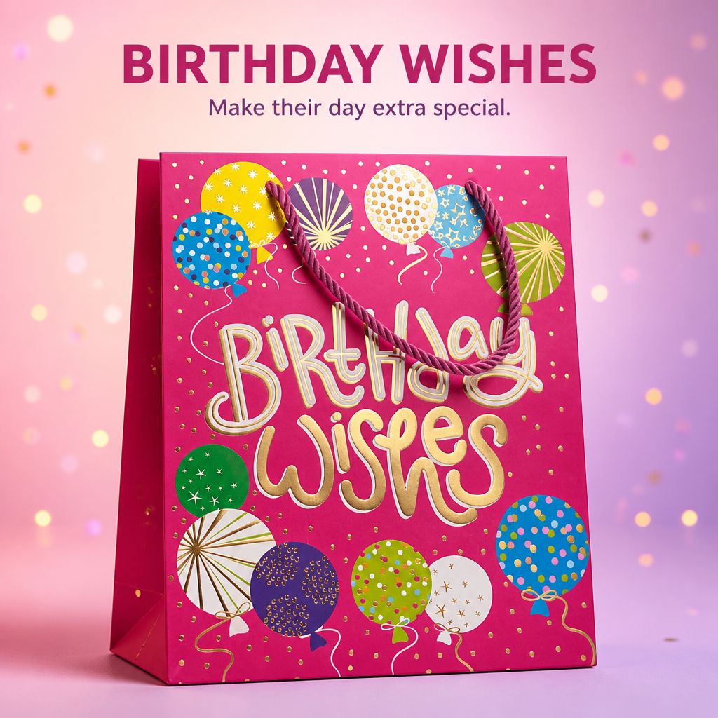 Birthday Wishes Gift Bag Medium