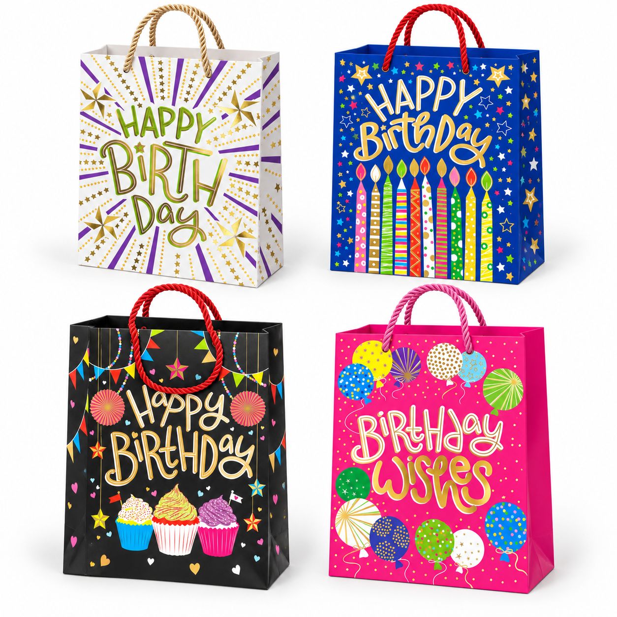 9"Lx7"W Birthday Wishes Gift Bag Medium