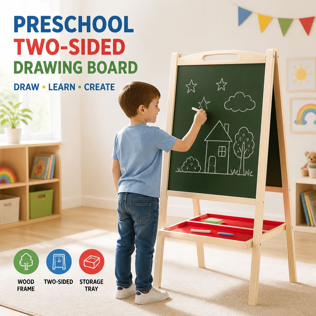 40x45x90cm Double Sided Board (White Board & Chalkboard)