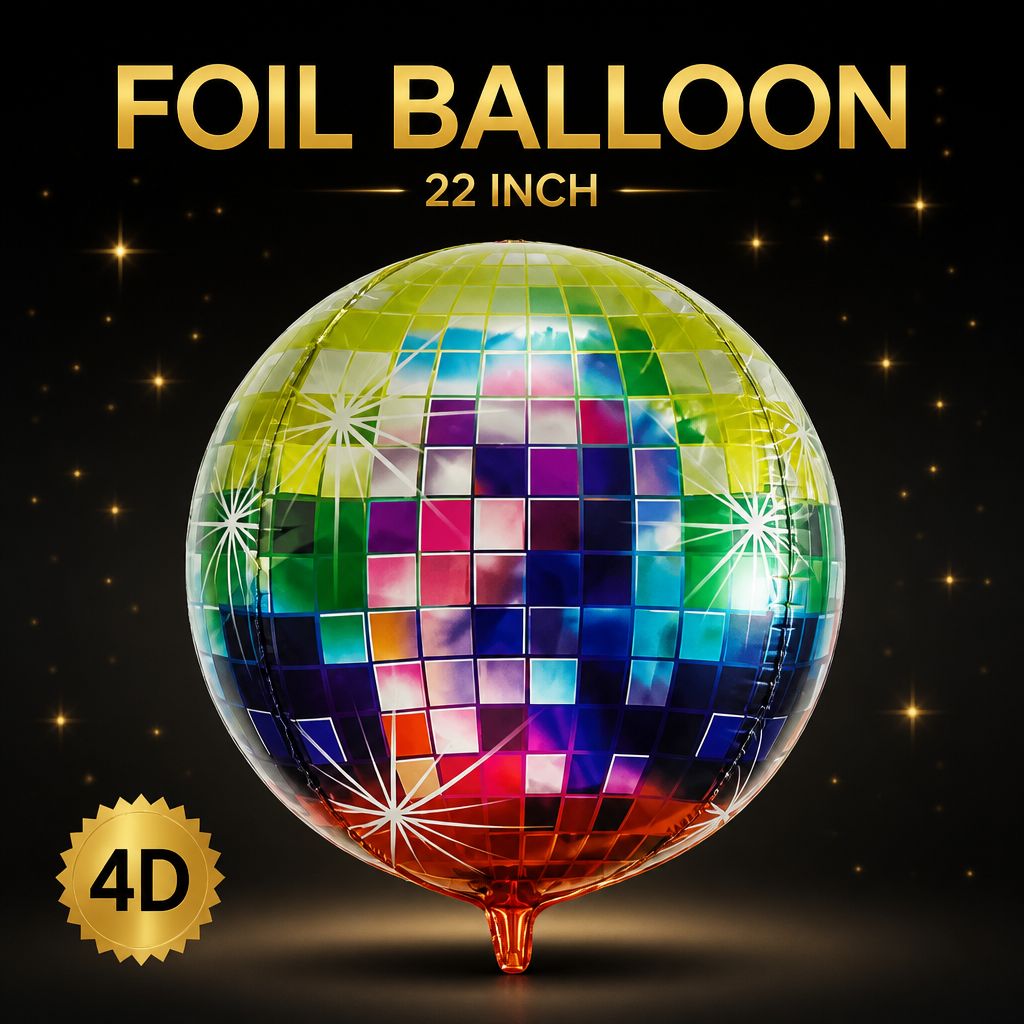 4D Square Tiles Sphere Foil Balloon