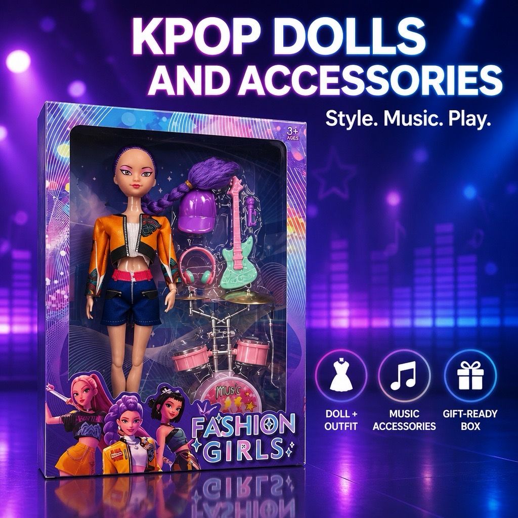 KPOP Style Dolls & Musical Instruments Doll Set