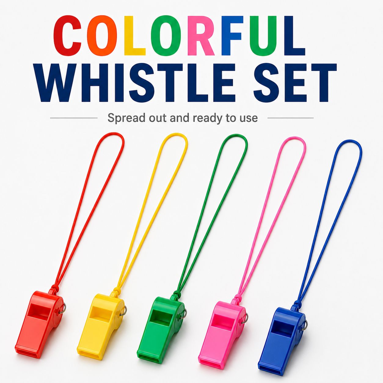 24pcs Colored Plastic Whistles