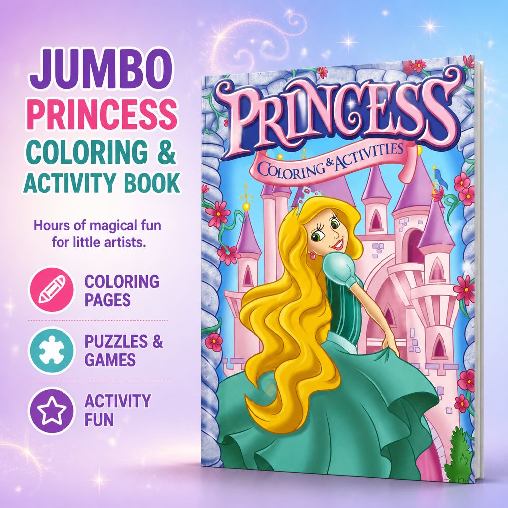Jumbo Princess Coloring & Activity Book