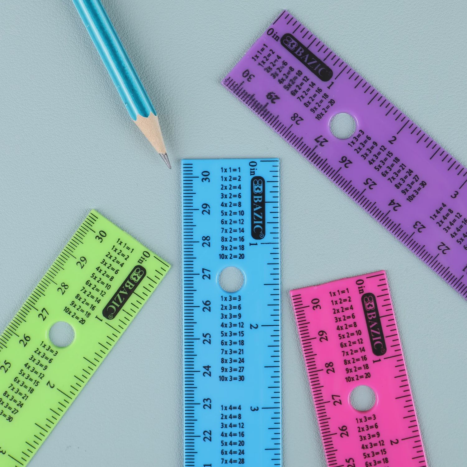 12" Ruler with Multiplication Prints