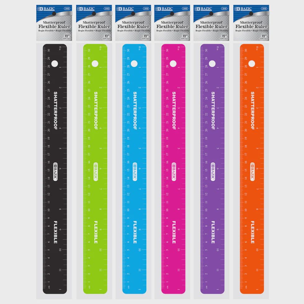 12" Shatterproof Flexible Ruler
