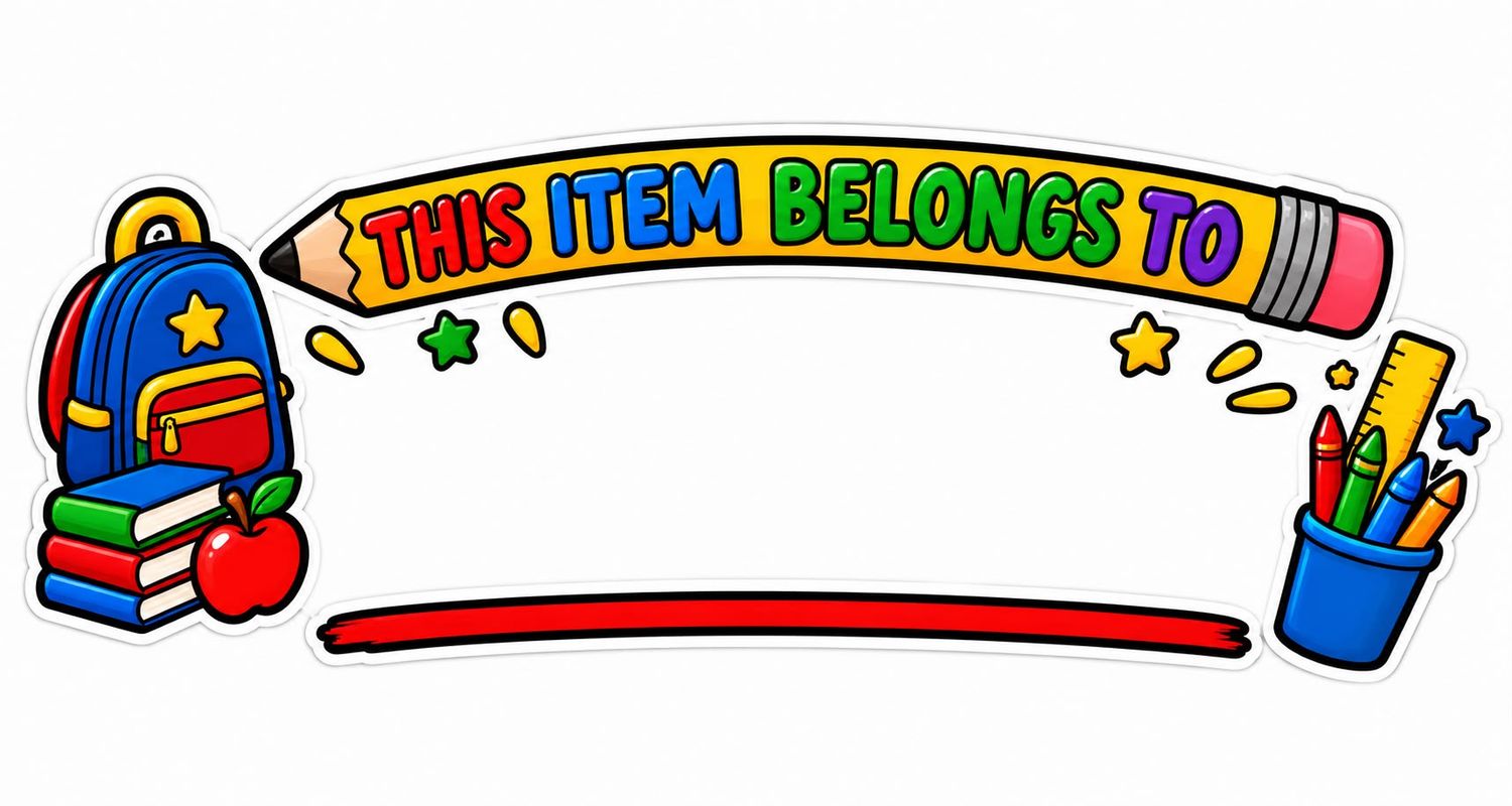 24pcs 2"x1" Back to School Name Label Stickers