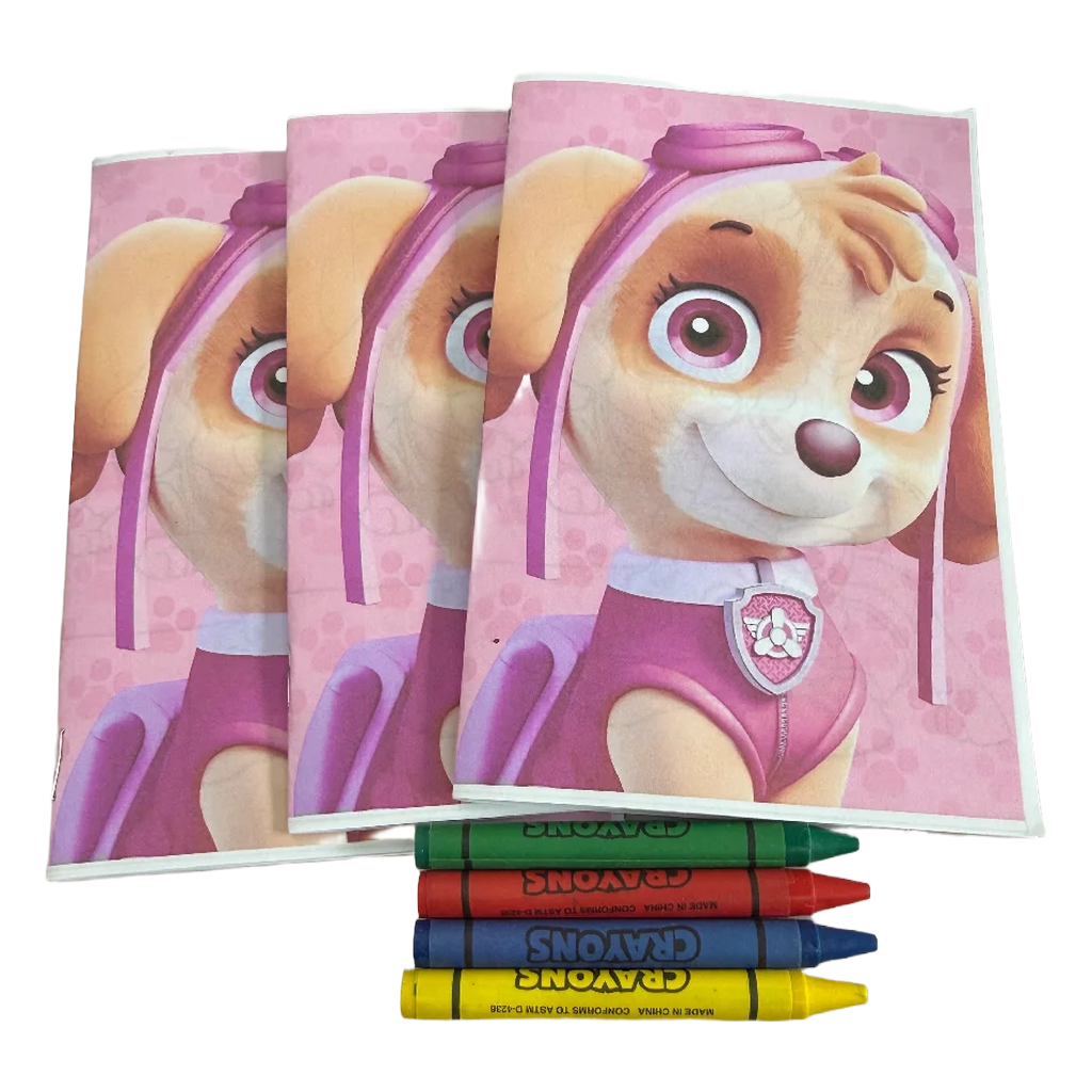 3pcs Mini Paw Patrol Girl Coloring Book &amp; Crayons Favors