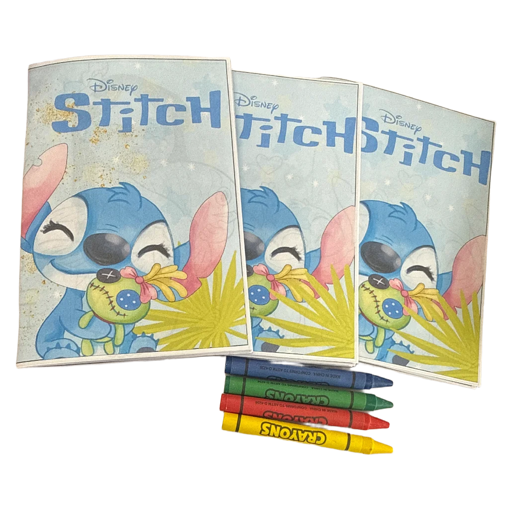 3pcs Mini Stitch Coloring Book &amp; Crayons Favors