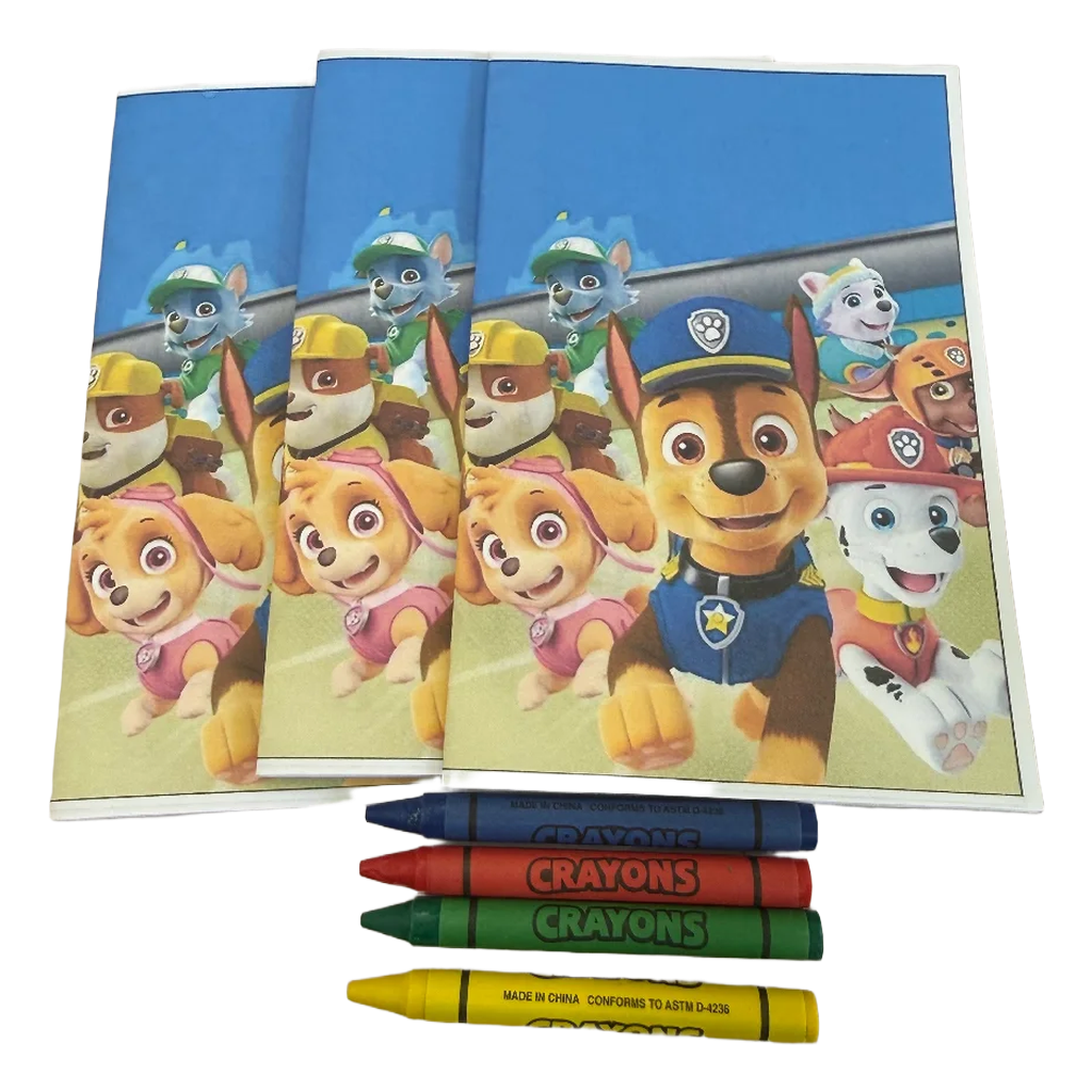 3pcs Mini Paw Patrol Boy Coloring Book &amp; Crayons Favors
