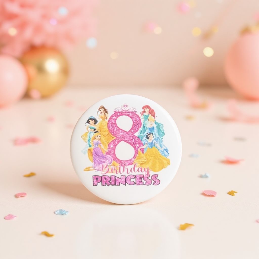 Age 8 Birthday Girl Badge