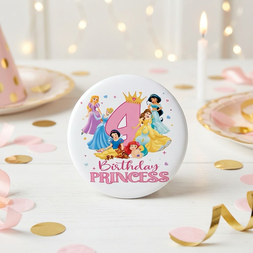 Age 4 Birthday Girl Badge