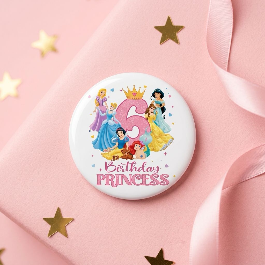 Age 6 Birthday Girl Badge