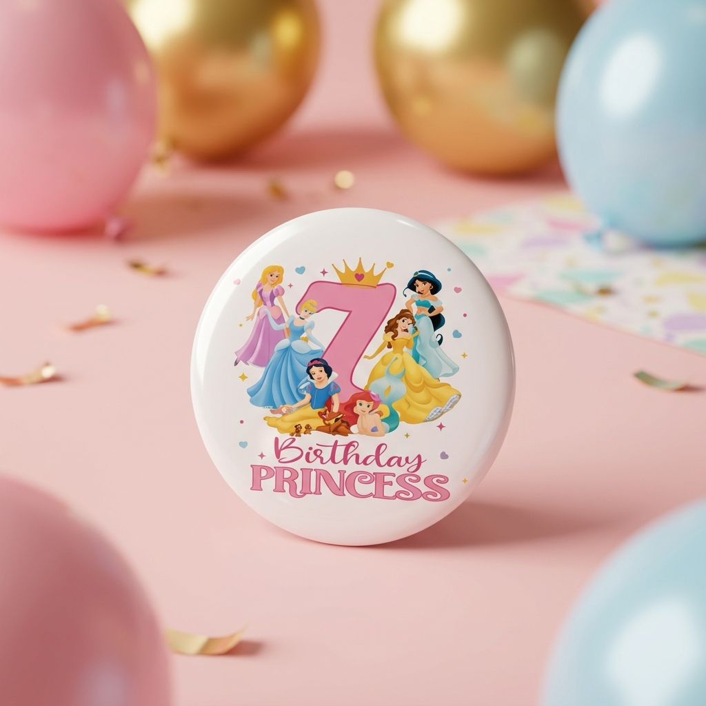 Age 7 Birthday Girl Badge