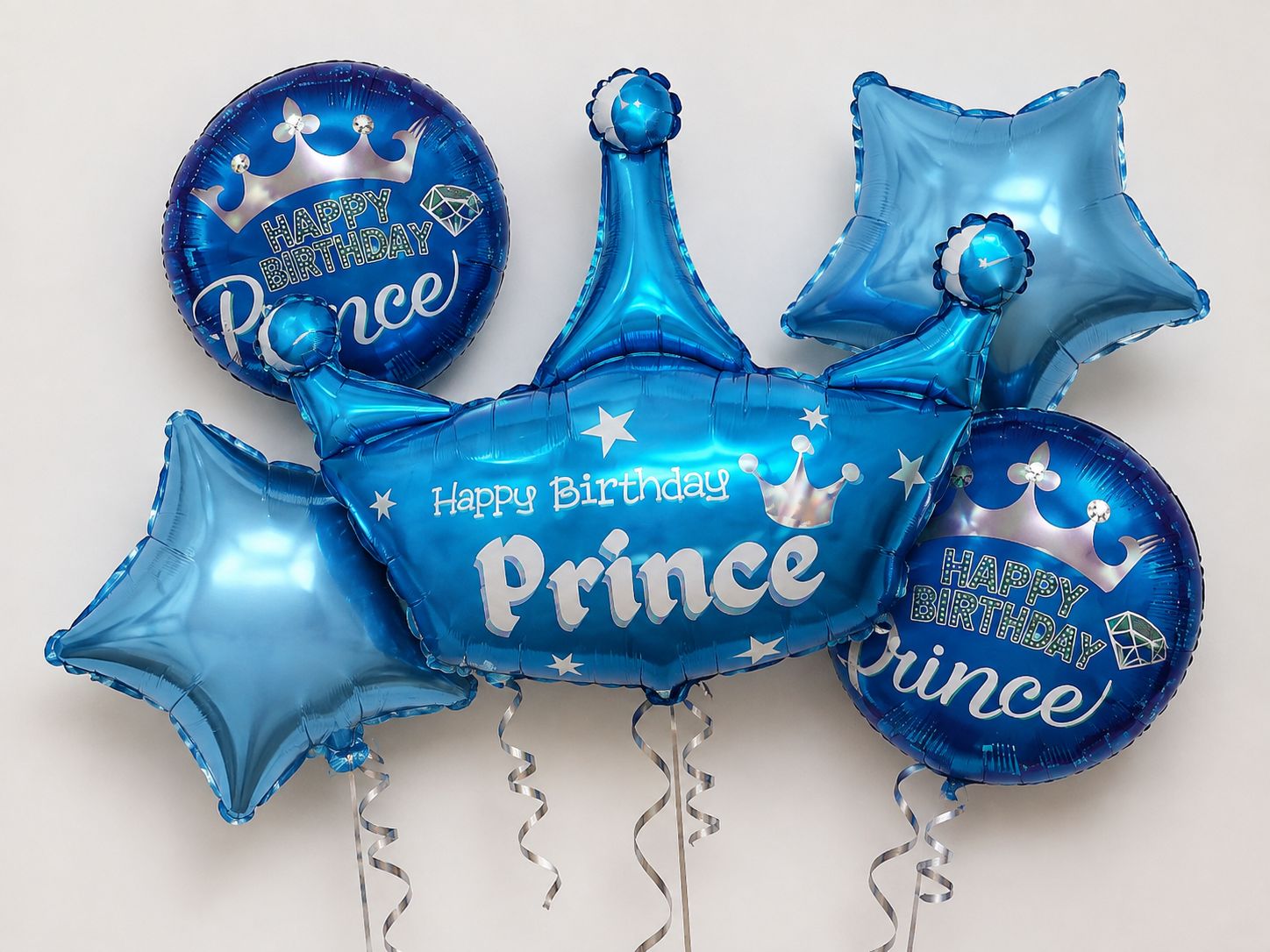 5pcs Happy Birthday Foil Balloons, Type: Happy Birthday Prince