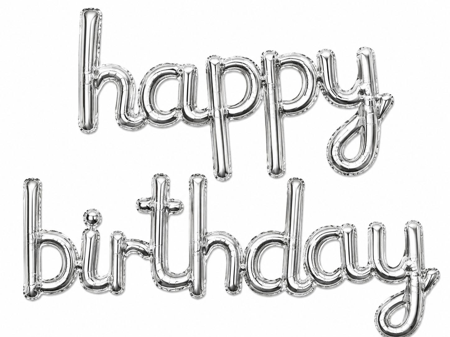 Happy Birthday Silver Letter Banner Balloons