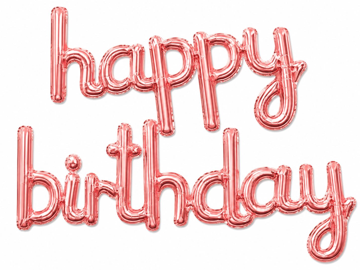Happy Birthday Rose Gold Letter Banner Balloons