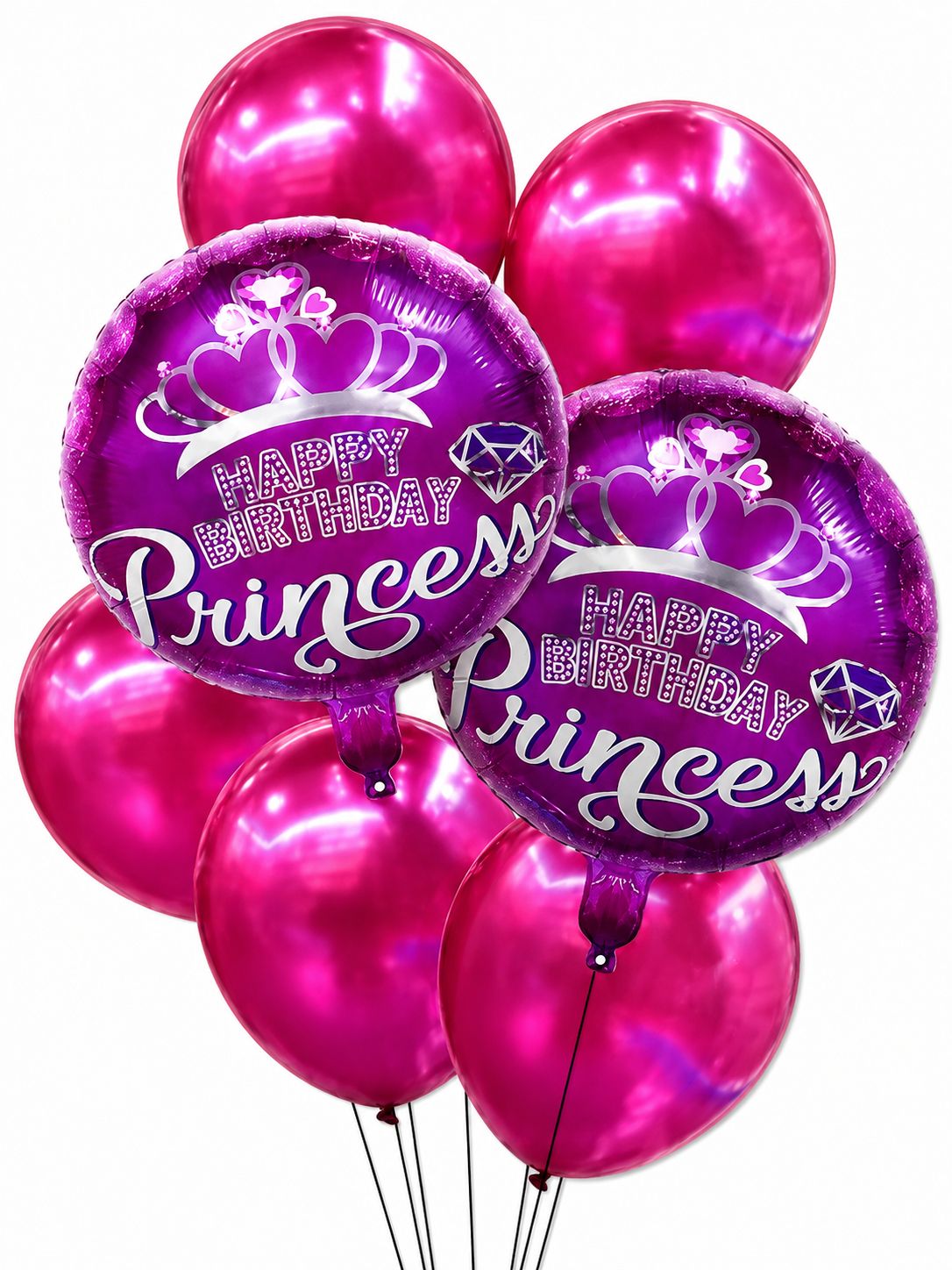 7pcs Happy Birthday Princess Balloons