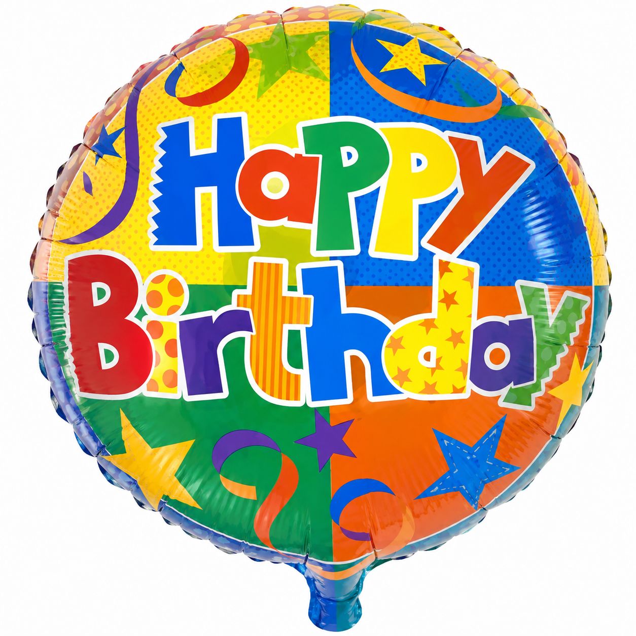 18" happy Birthday Star &amp; Tinsel Foil Balloon