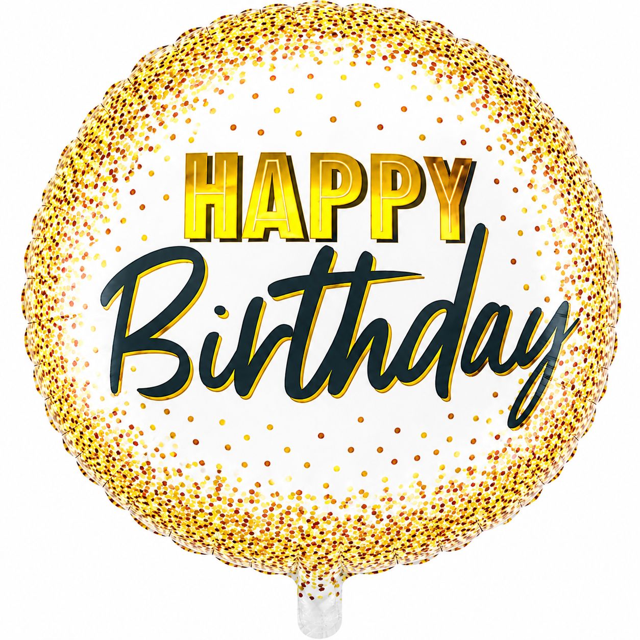 18" Happy Birthday Gold &amp; Black Foil Balloon