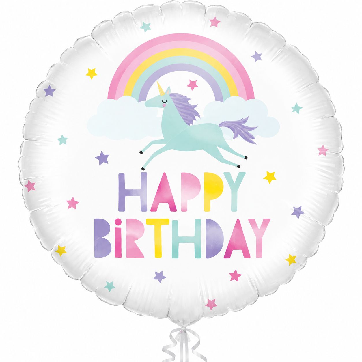 18" Happy Birthday Rainbow &amp; Pony Foil Balloon