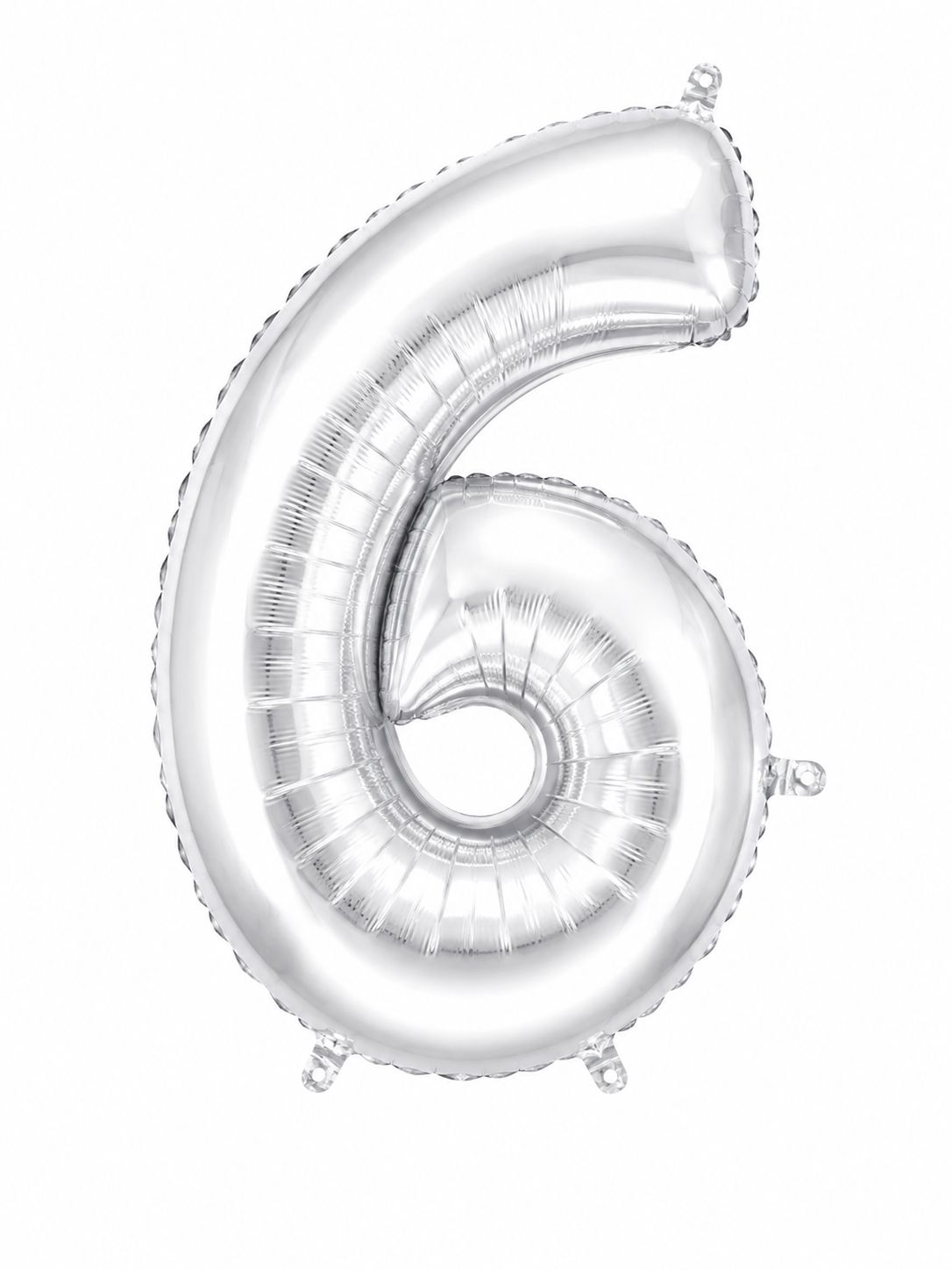 45" Number 6 Balloon (Silver) Foil Balloon
