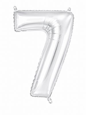 45" Number 7 Balloon (Silver) Foil Balloon
