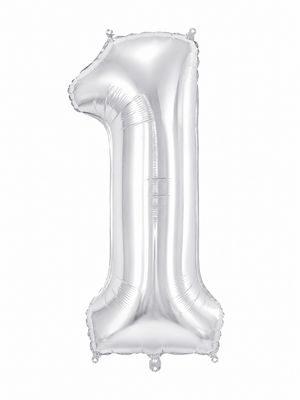 40" Number 1 Balloon (Silver) Foil Balloon