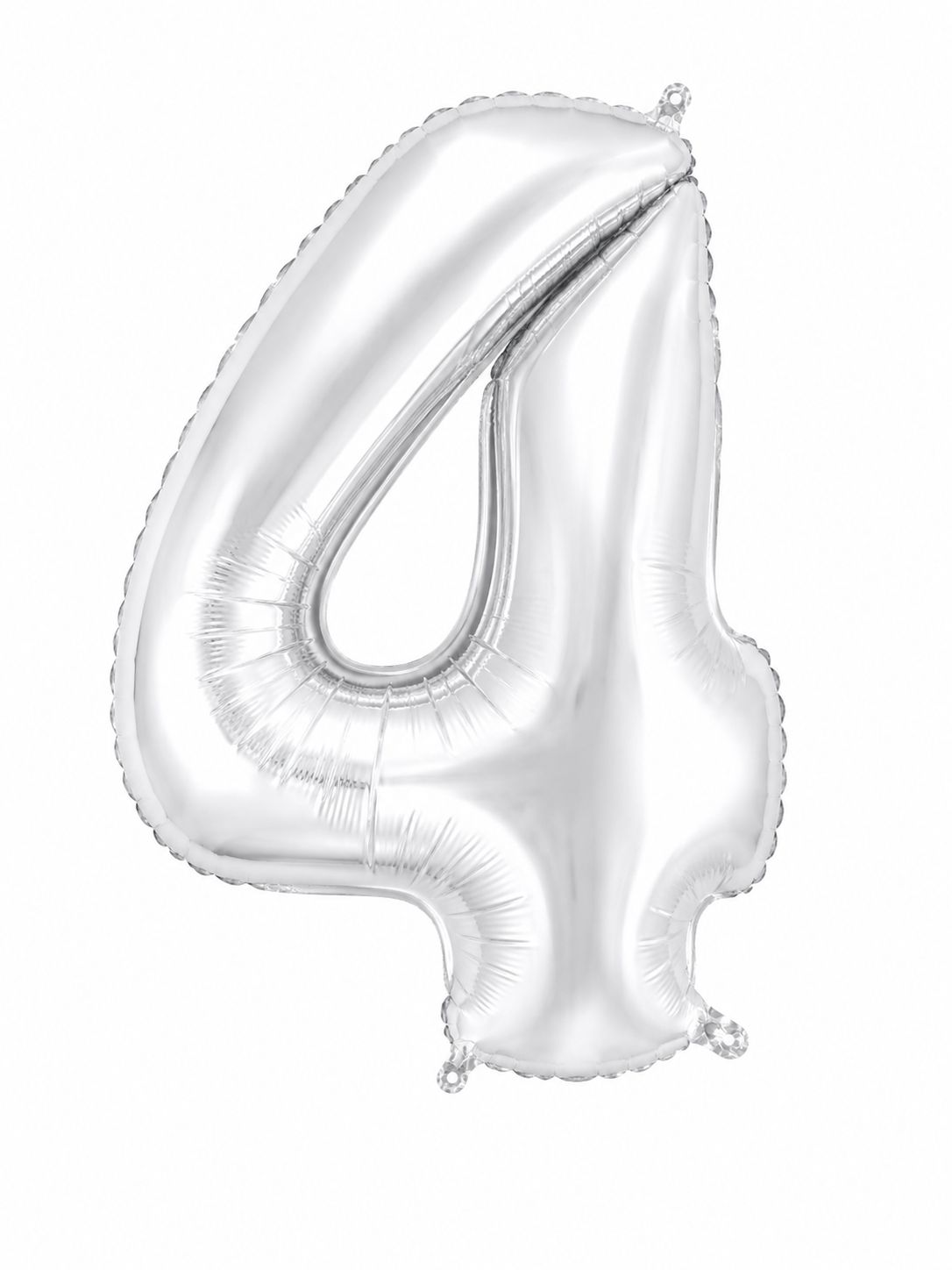 45" Number 4 Balloon (Silver) Foil Balloon