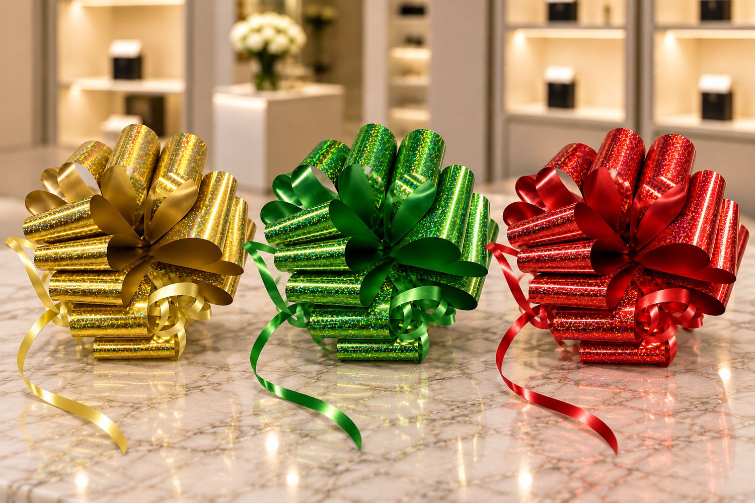 10" Glittery Gift Bow (Colors Vary)
