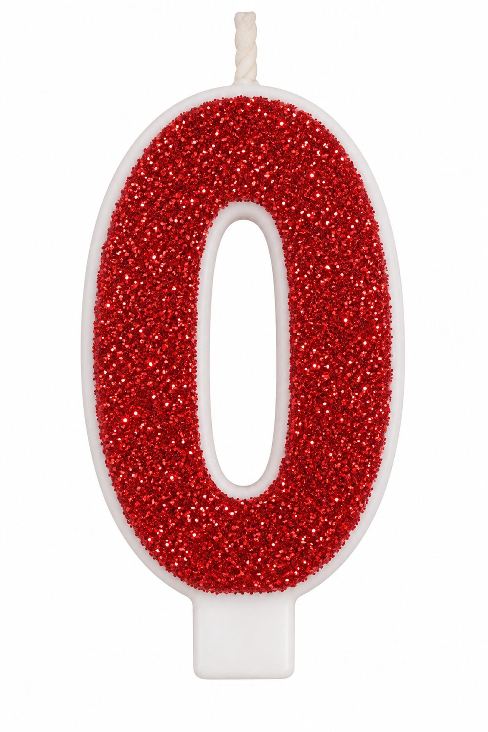Glitter Number 0 Candle (Colors Vary)