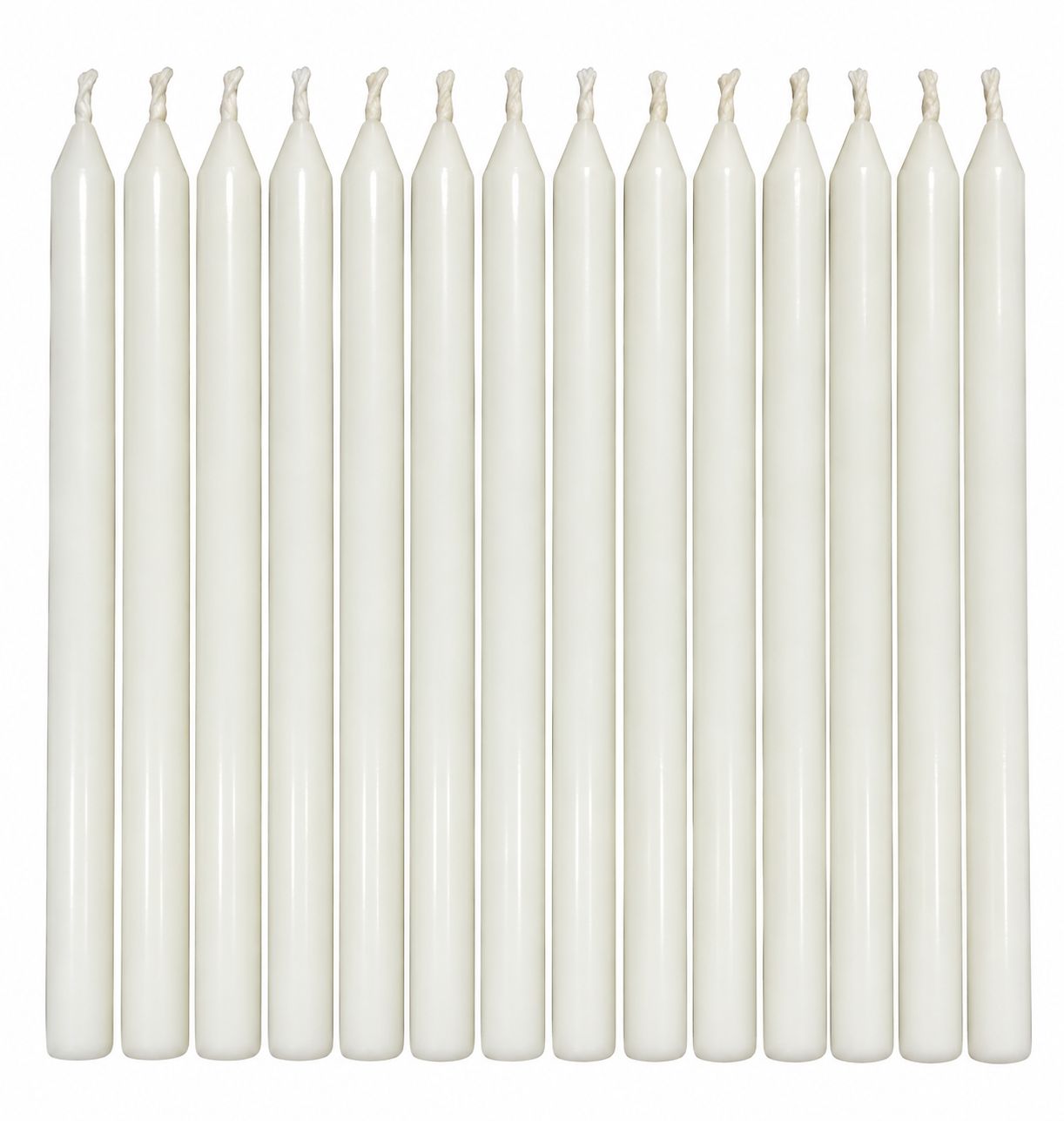 12pcs White Long Thin Candles