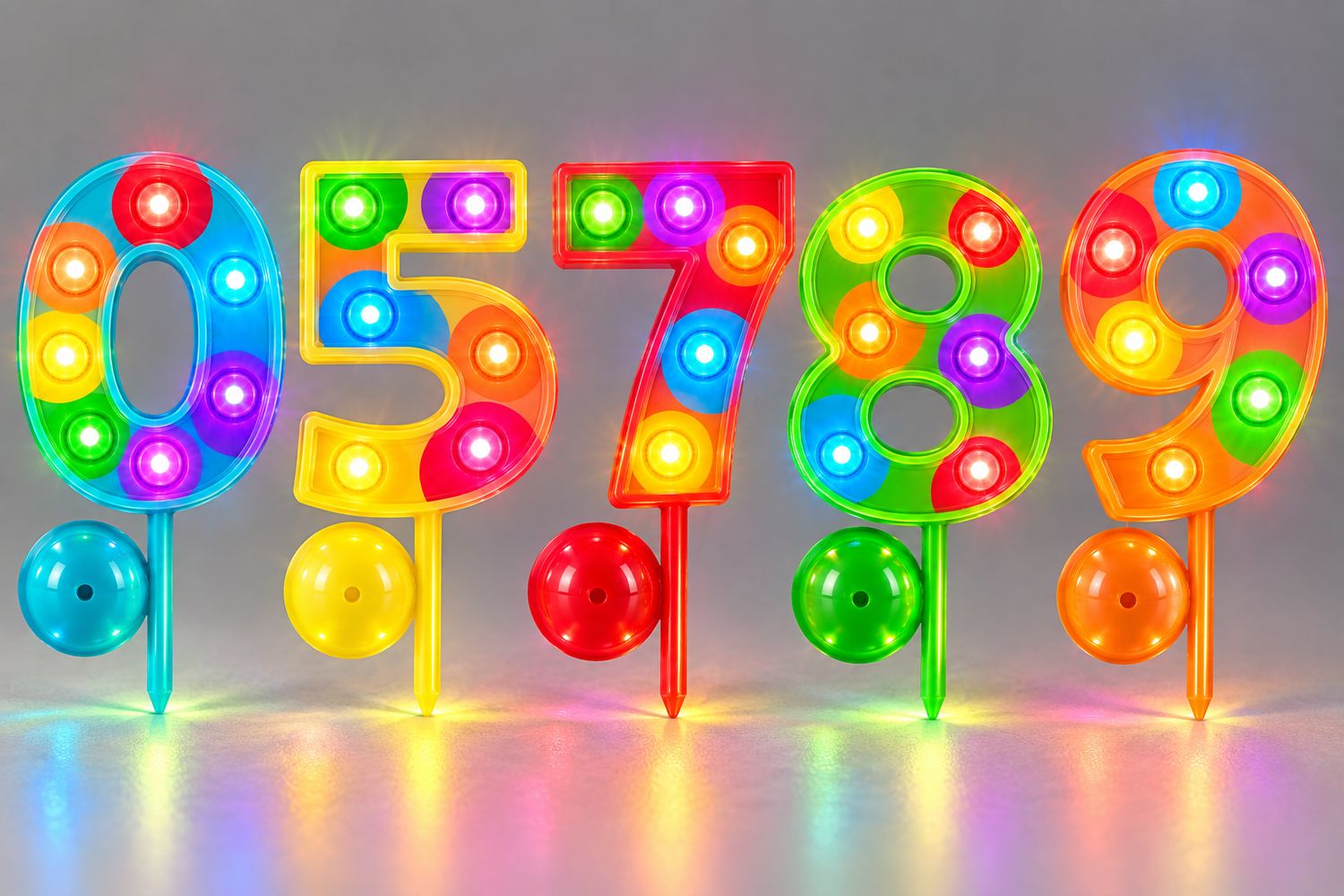 4.5" Flashing Number Decoration